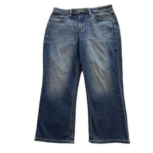 Lee‎ Regular fit Straight leg Mid Rise Women's size 10 Blue denim Capri jeans